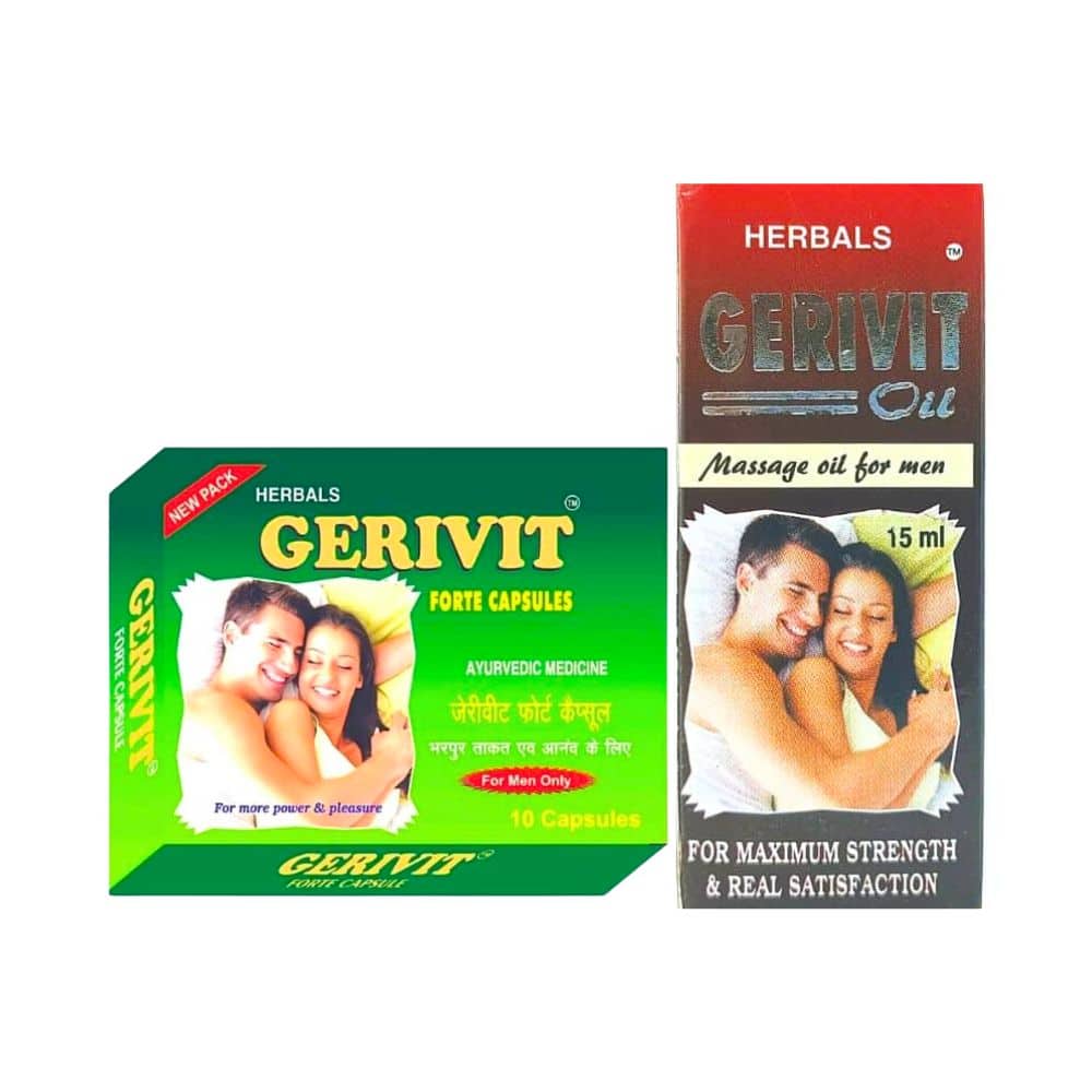 100% Satisfaction Herbals Gerivit Forte Capsule & Oil (Combo Pack) For early ejaculation treatment