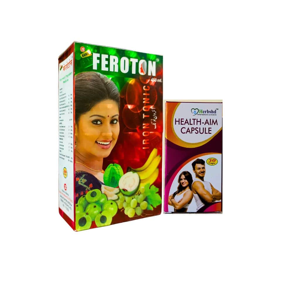 Ayurvedic Feroton Iron Tonic & Health-Aim Capsule Ayurvedic Feroton Iron Tonic & Health-Aim Capsule
