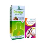 Buy Now Dizester Digestive Tonic 500ml & Health-Aim 50 Capsule for flatulence dyspepsia, Boosts immunity, improve digestion, physical stamina
