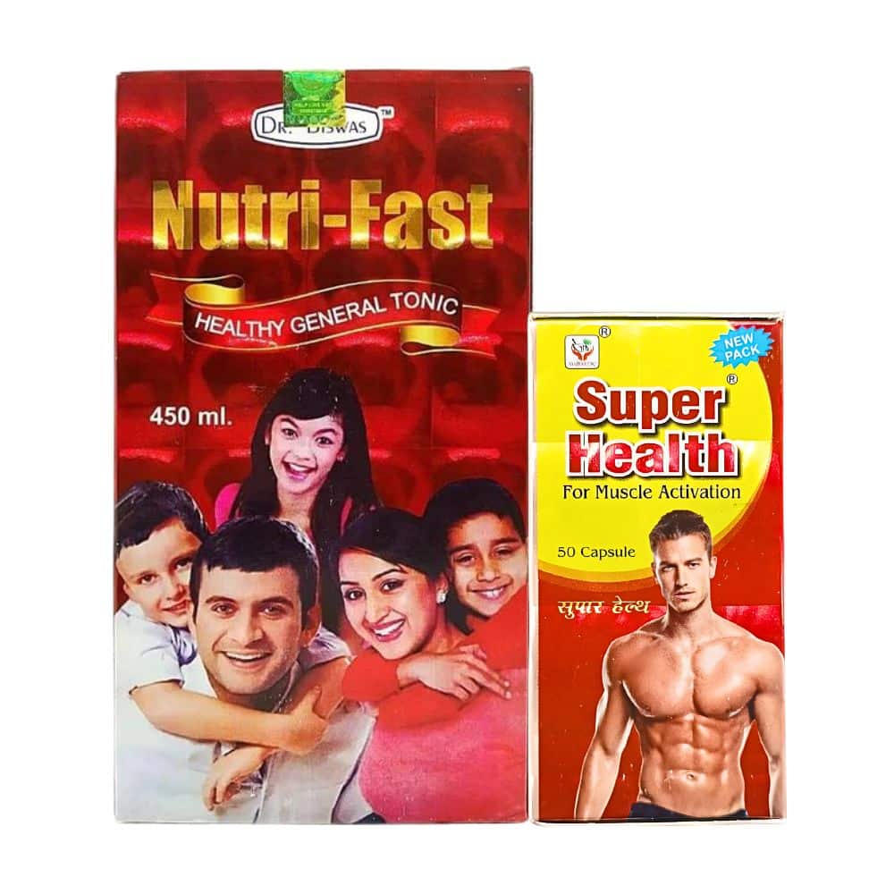 nutri fast tonic & super health capsule Nutri Fast 450ml Tonic & Super Health 50 Capsule For Improve Health ( Combo Pack )